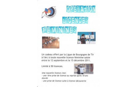 OPERATION SPECIALE "LICENCE AU FEMININ".